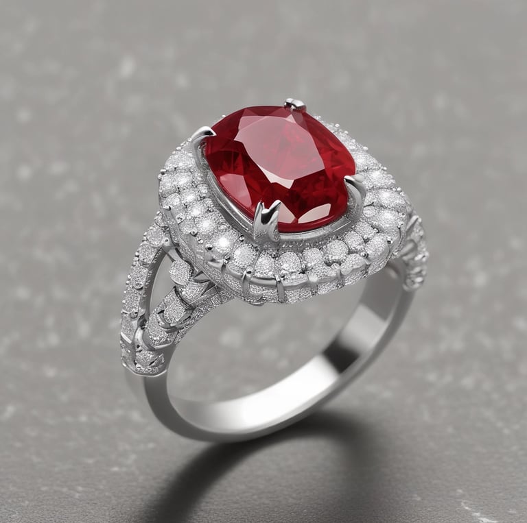 bague avec rubis et diamants