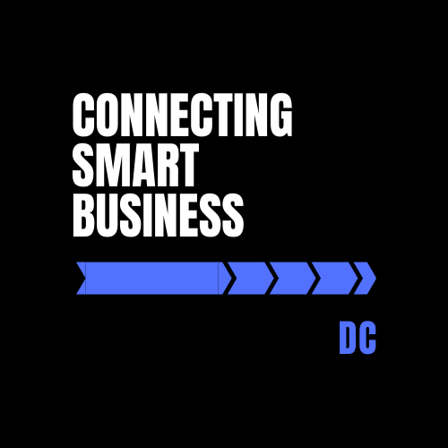 a black and white photo of a business logo