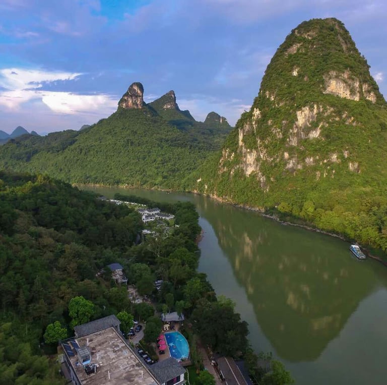 A family run boutique resort nestled next to the Li River just outside of Yangshuo