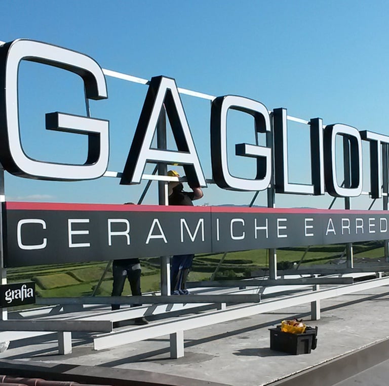 insegna tetto, scatolata 