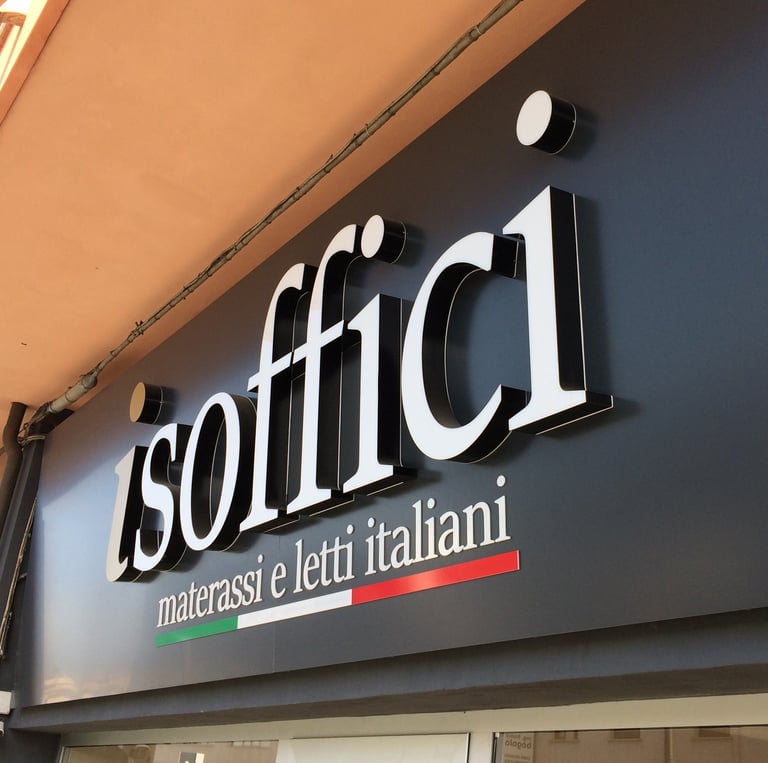 insegna con testo in 3D