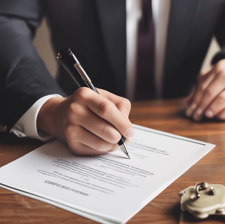 A friendly notary public meeting a client at their home in a sunny Coachella Valley neighborhood.