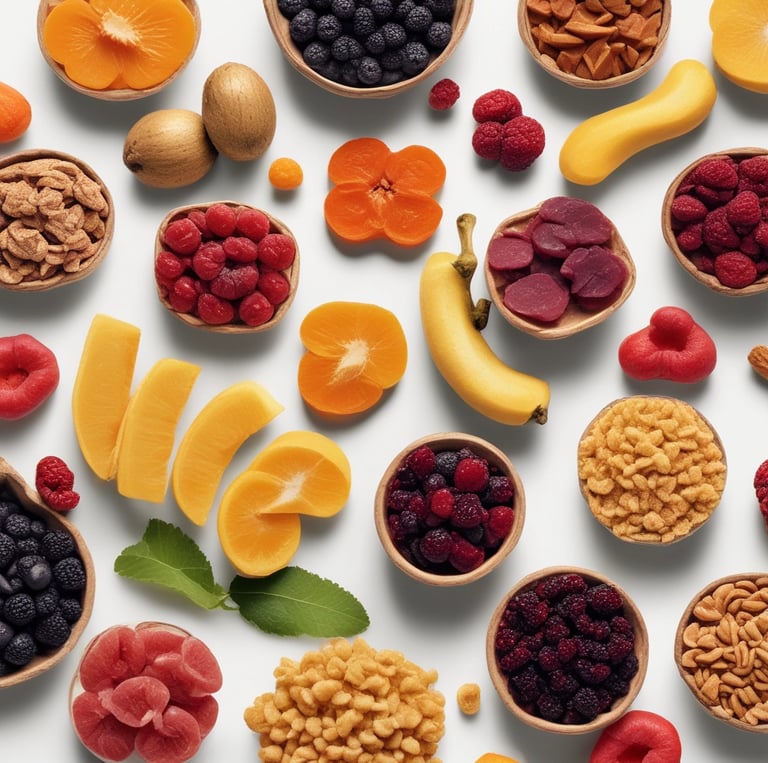A vibrant farm field with rows of organic crops under a clear blue sky, with a farmer using a tablet to monitor growth.