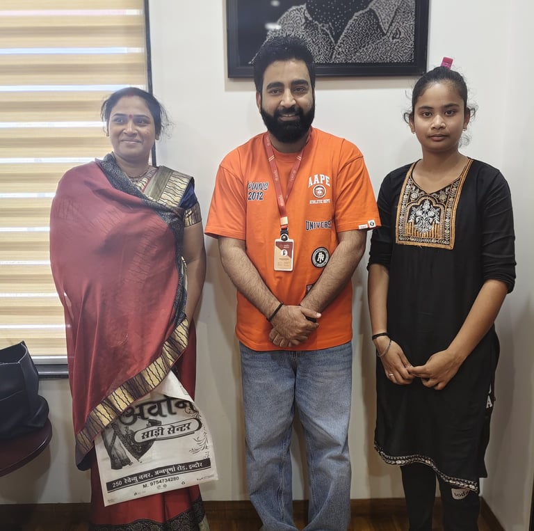 Vikash Sharma with women beneficiaries of the foundation's women empowerment program