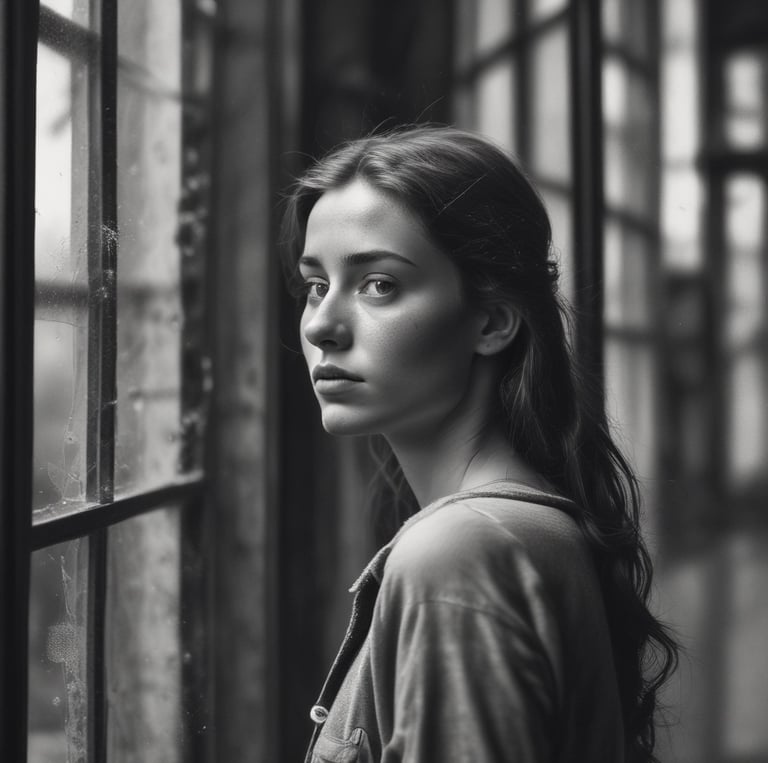 A serene, sunlit modern home with large spotless windows framed by soft neutral tones.