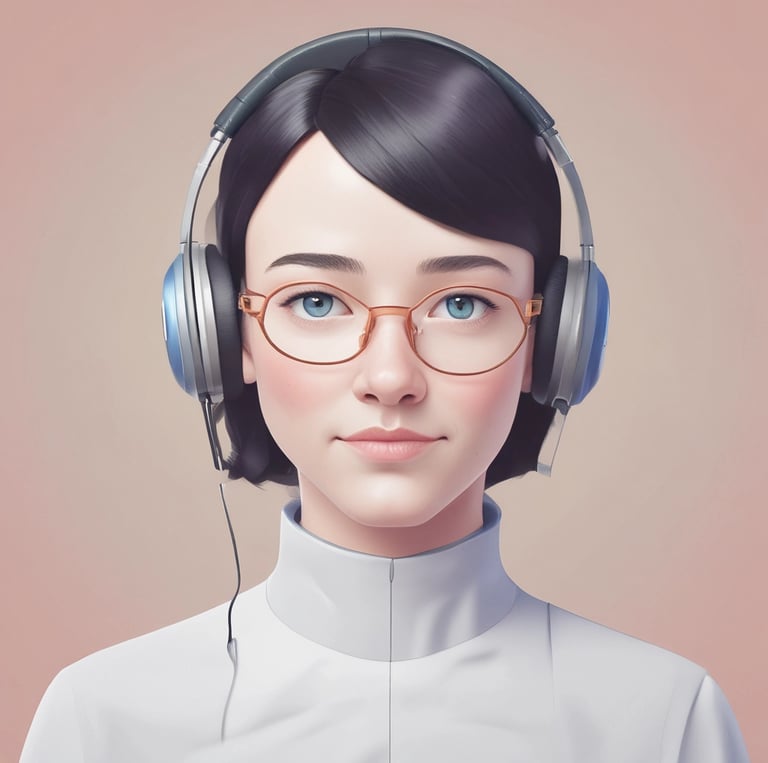 A vibrant portrait of the macreaw team collaborating around a laptop displaying an animated avatar.