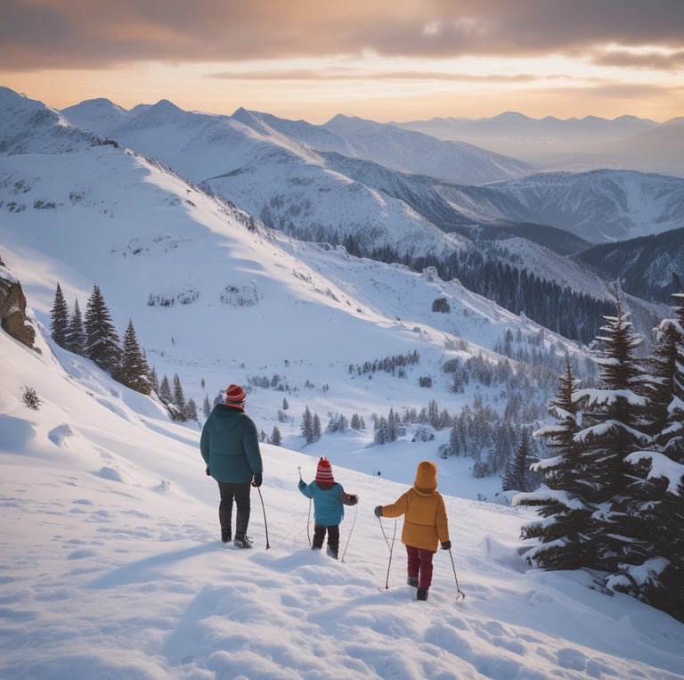A travel agency is located in a multi-story building adorned with a large mural. The mural depicts a smiling woman's face with her hand raised as if waving. The building is surrounded by trees, and there is a sign indicating 'TRAVEL AGENCY' at the entrance. Several windows and architectural details are visible, as well as an entrance with a ramp and stairs.