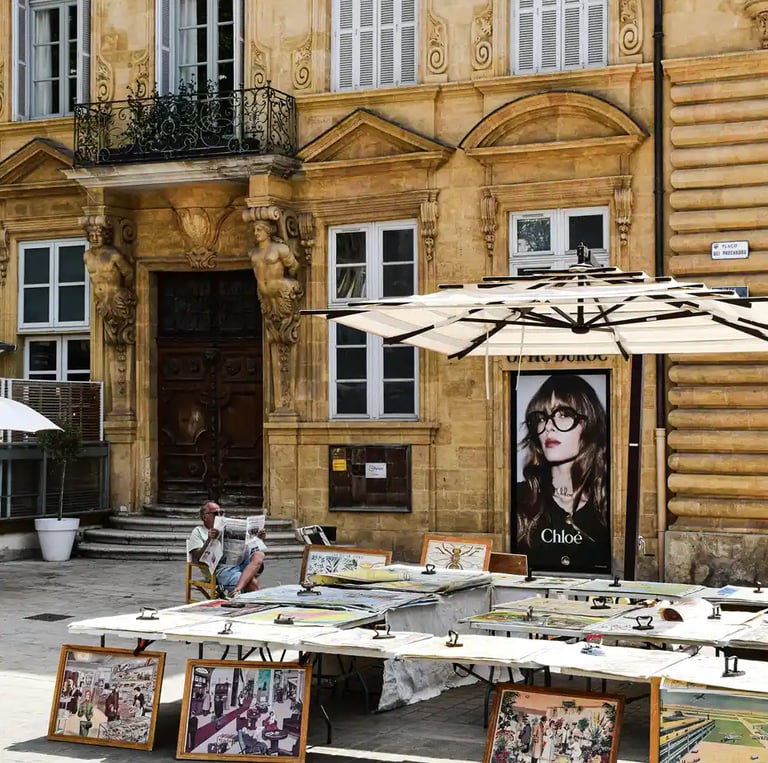 place avec un peintre a aix en provence