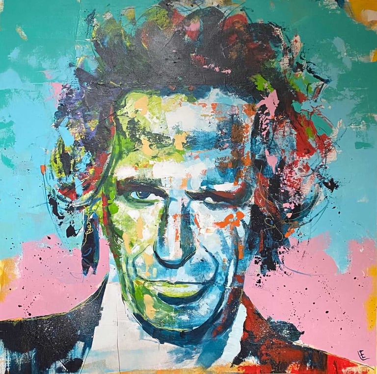 Keith Richards 100 x100 cm.