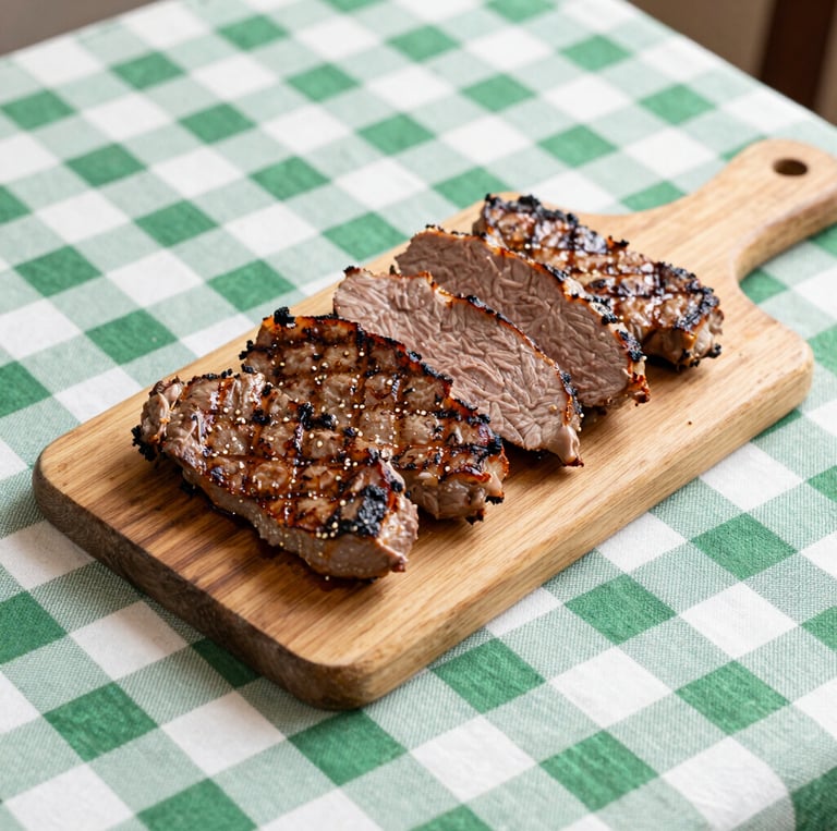 roasted ribs with sliced tomatoes and potatoes