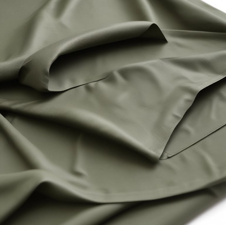 Close-up of durable, tightly woven military-grade fabric with a rugged texture under natural light.