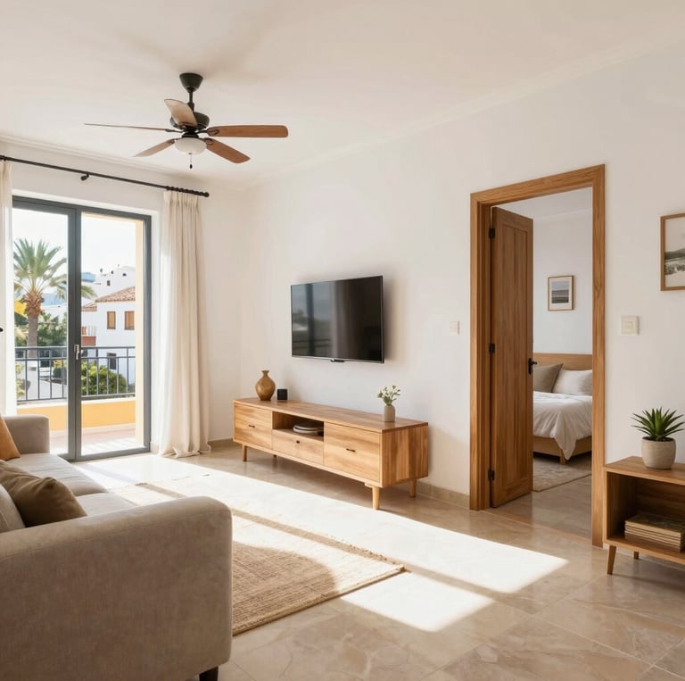 Microcement surface finish for apartment renovation, Costa del Sol