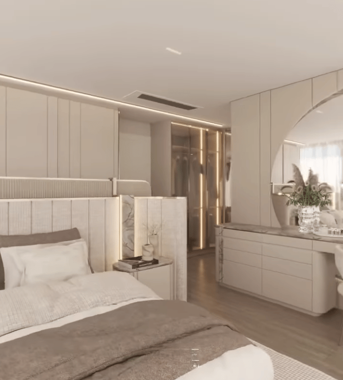 Projet d'architecture intérieure réalisé par Étudexia à Hyères avec aménagement sur mesure et décora