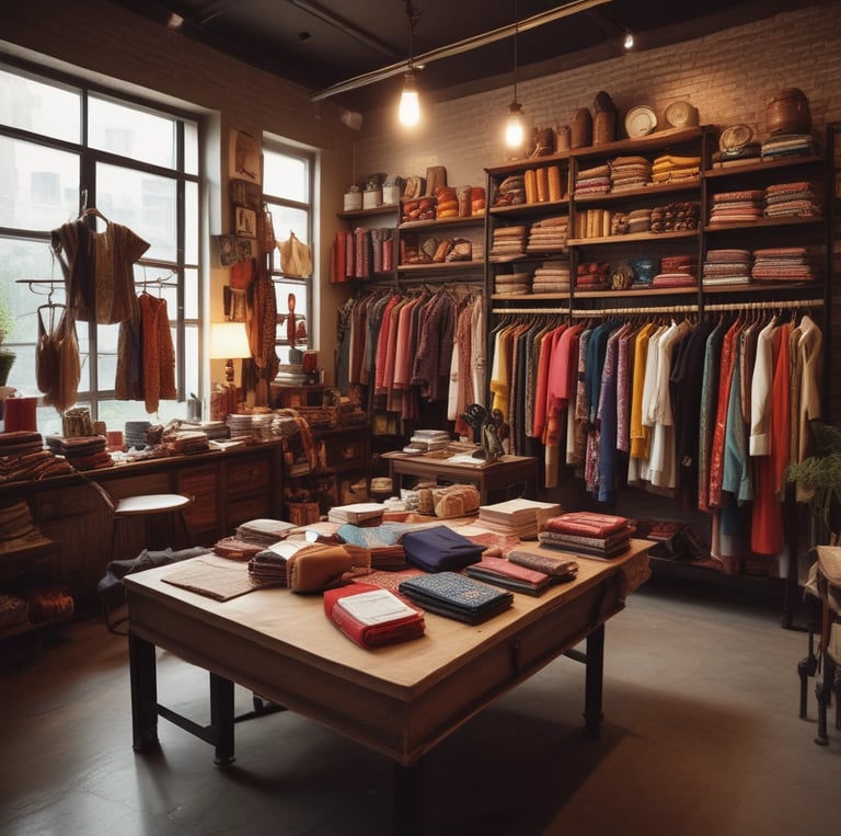 A group of franchise partners discussing growth strategies around a table in a bright retail setting.