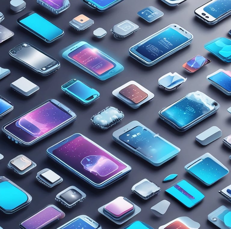 A cozy workspace with a laptop open to a technology blog, surrounded by tech gadgets.