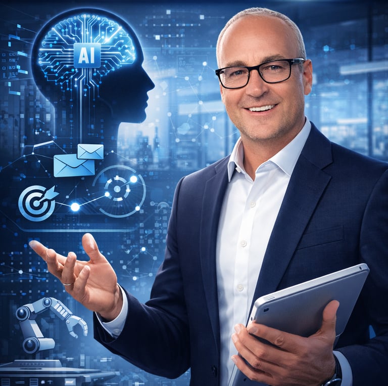 Professional using AI automation for lead follow-up and quick response