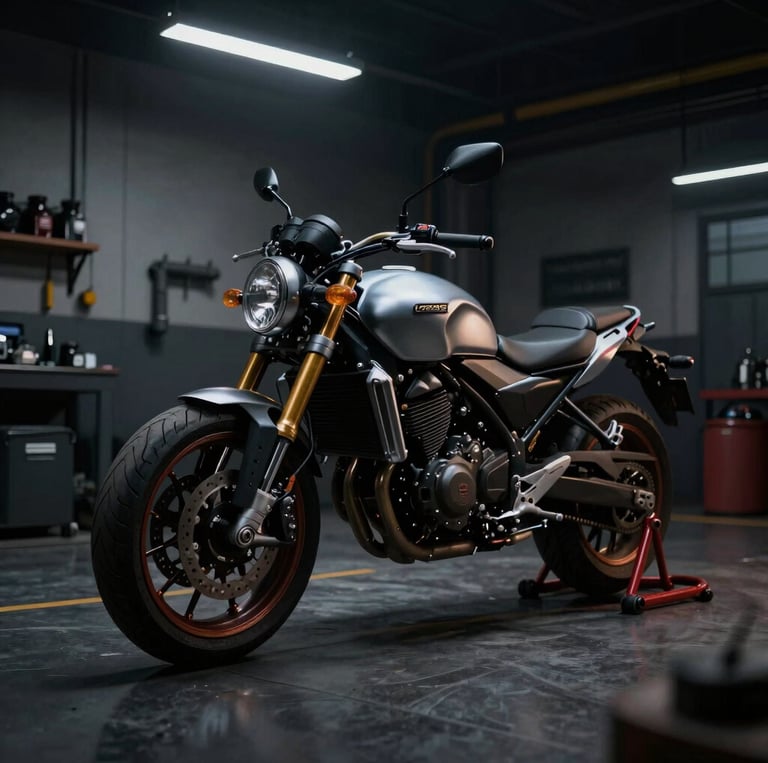 A close-up of a shiny motorcycle being carefully cleaned with a soft cloth in natural sunlight.
