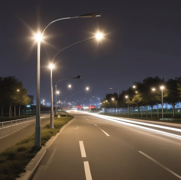 A store entrance with a prominent display of lighting fixtures. The store has a signboard with Asian characters and the word 'PHILIPS' along with the LED symbol. Numerous cardboard boxes are stacked outside the entrance, possibly containing merchandise. Inside, there are several lighting products on display, and two people, a man and a woman, are seen working.