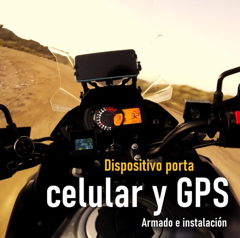 a motorcycle with a gps device on the back of it