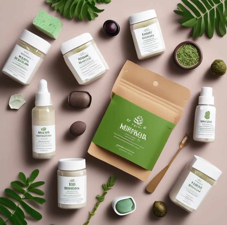 A vibrant display of natural health products.