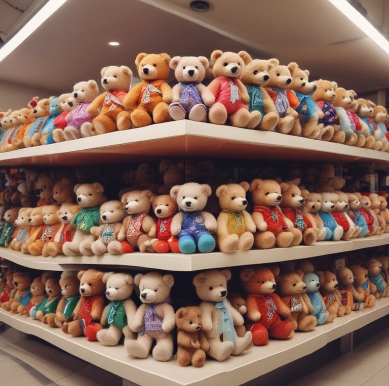 A vibrant display of various toys and games available at Toys R Toys.