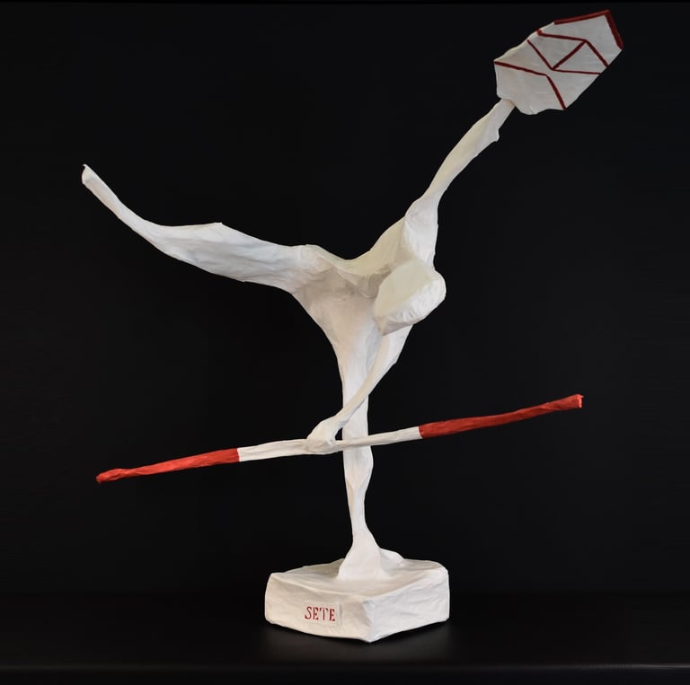 Jouteurs papersculpture joutes saint louis sète