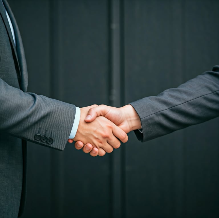 a man and woman shaking hands