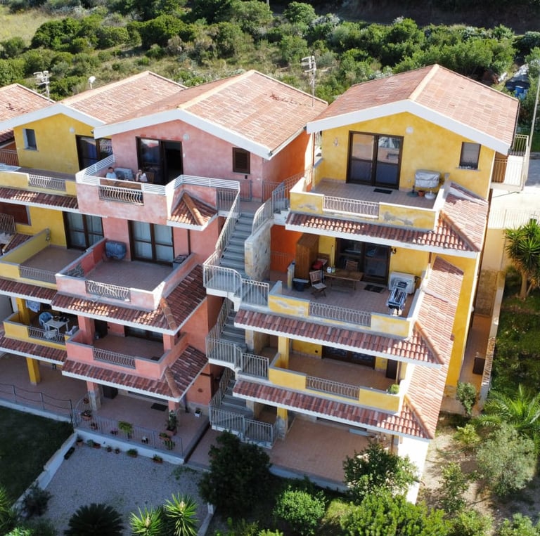 Widok z lotu ptaka apartamentu Amare Castelsardo.