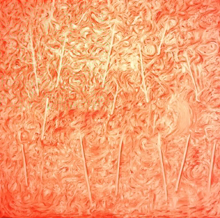 Untitled (Scratchings). Oil on linen. 2022. 122 x 122 cms.