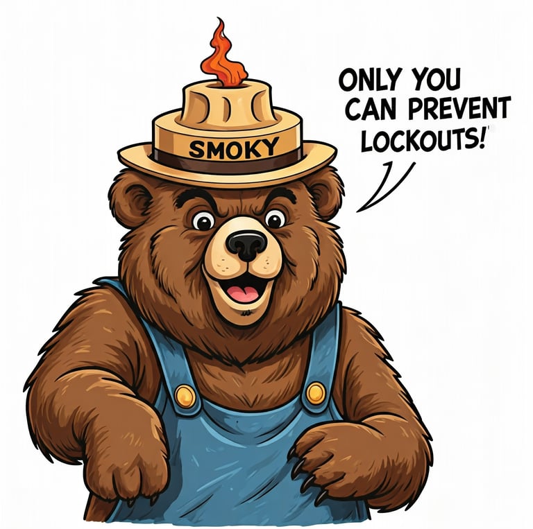 Smoked the bear saying only you can prevent lockouts