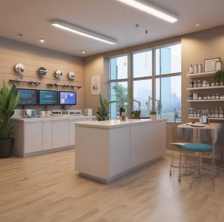 A vibrant wellness space showcasing Herbalife products and nutrition.