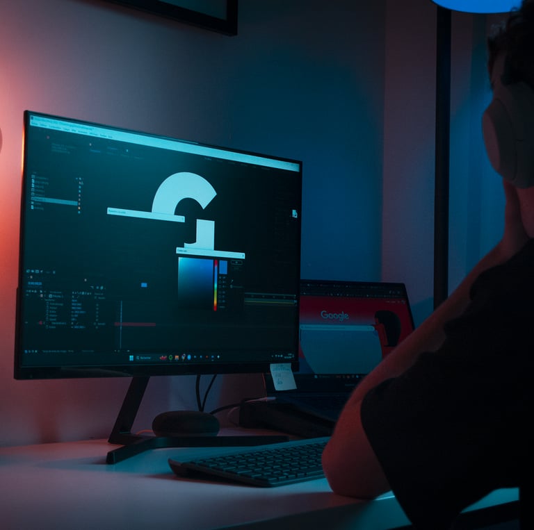 Photographie d'un monteur vidéo de l'entreprise de captation vidéo Genecis studio à Tours dans le 37