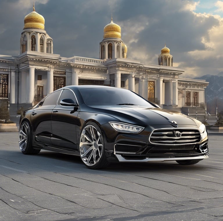 a truck driving down a road next to a forest