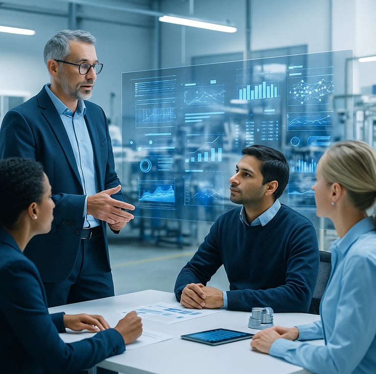 a man in a suit and tie is standing in front of a group of people