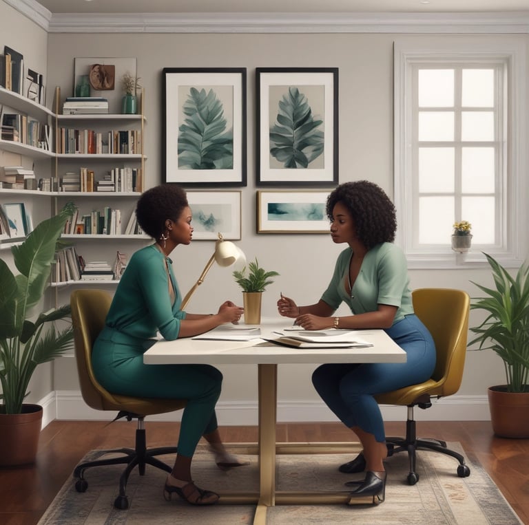 A modern architectural space featuring a ceiling with two elongated skylights allowing natural light to stream in. A sign with bold letters spells out 'TRAVEL IS MY THERAPY' and is prominently displayed across the ceiling. The walls are a smooth off-white with several small, modern wall lights evenly spaced along them. A wooden railing can be seen at the bottom of the image.
