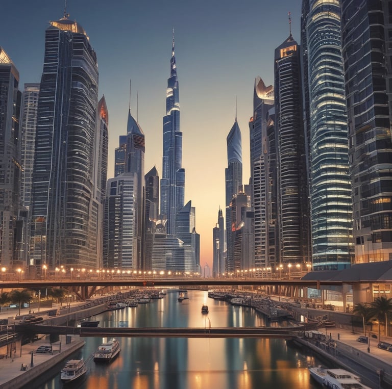 A vibrant photo of the company headquarters nestled in a bustling mainland cityscape.