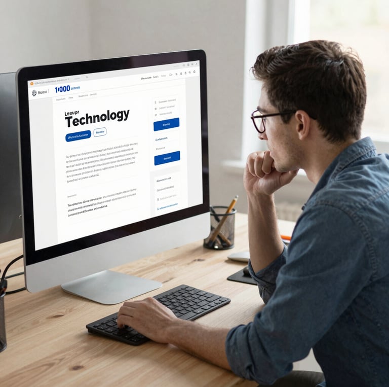 A focused student working on a laptop surrounded by notes and digital marketing books.