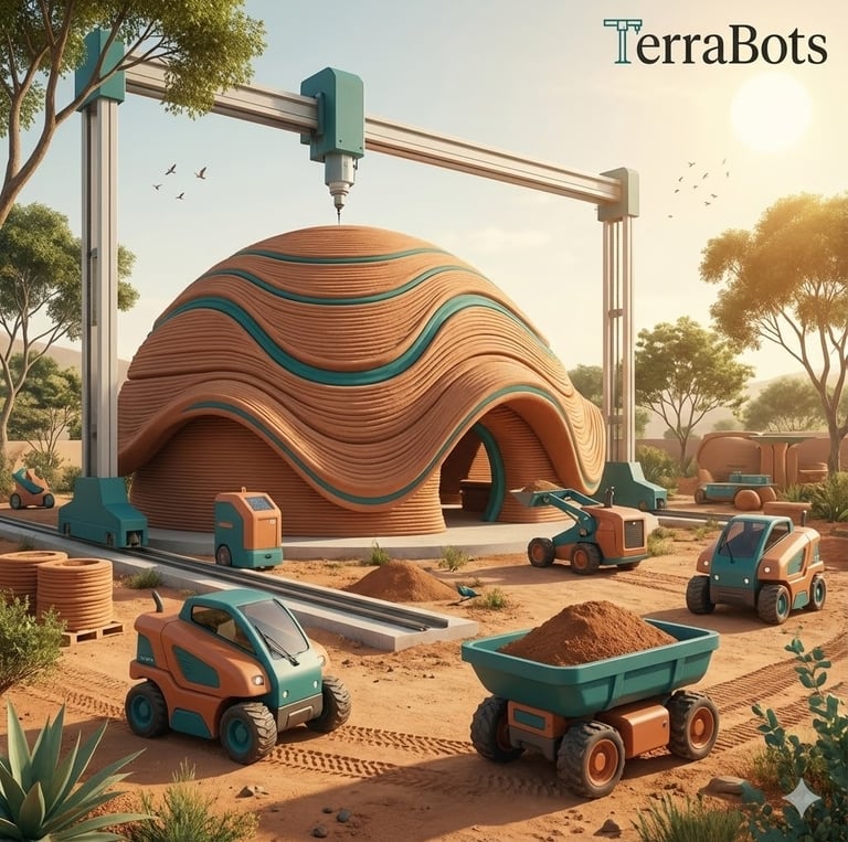 terrabots future construction site earth soil 3d printing