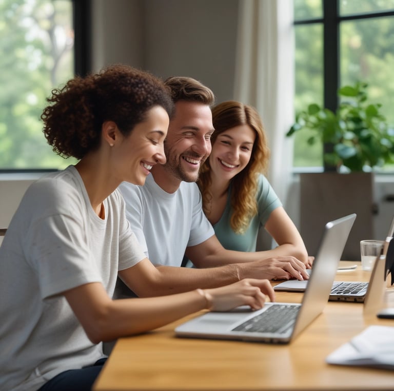 A cozy home office setup with a laptop, notepad, and a cup of coffee, symbolizing productivity and comfort.