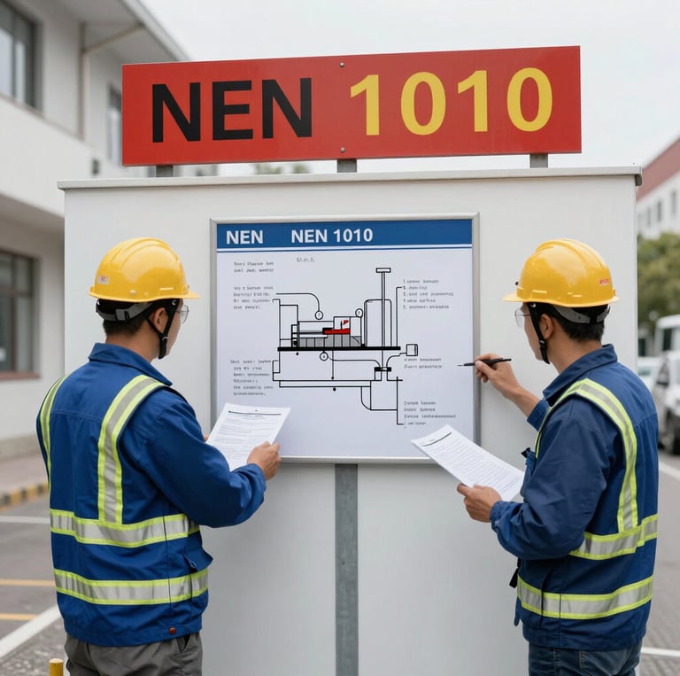 Professional plumber and electrician working together on a modern residential installation in Rotterdam.