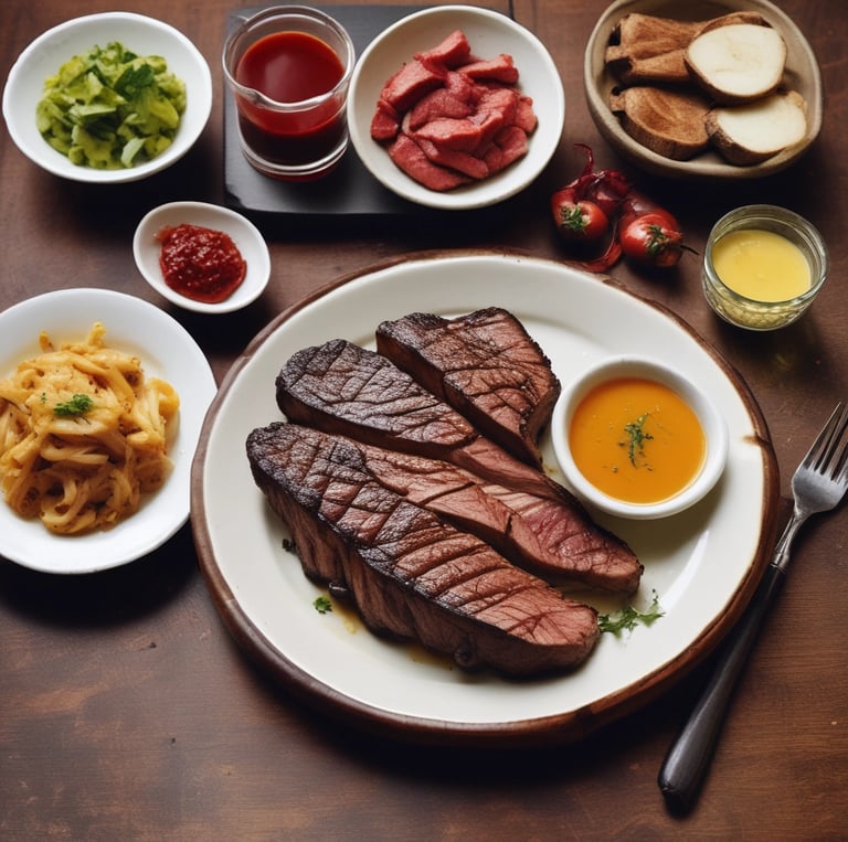 A vibrant food truck painted in yellow, red, black, and blue serving Cuban pizzas and grilled meats.