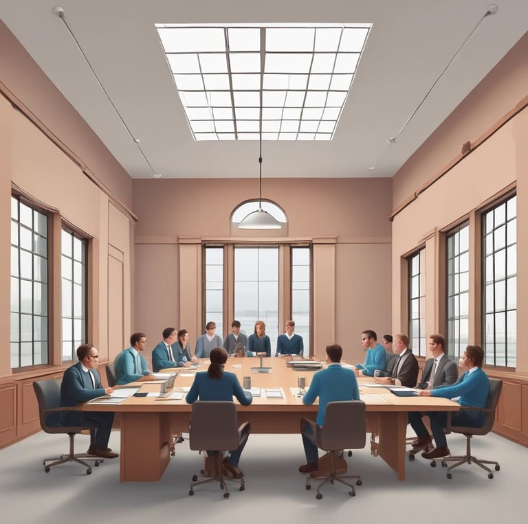 Creative and vibrant photo collage showing diverse committee members collaborating and engaging in community service activities.