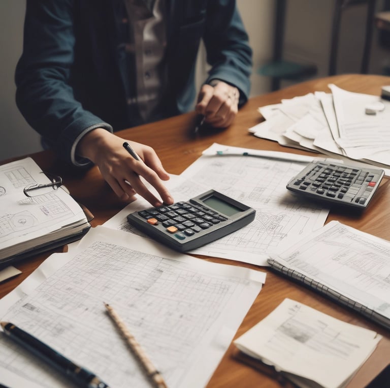 A professional accountant assisting clients with tax documents.