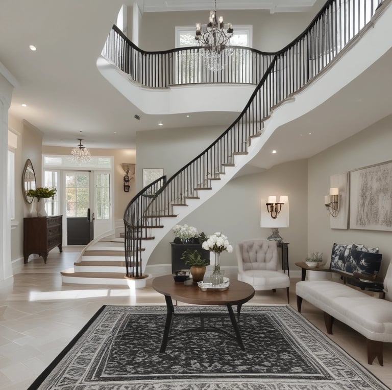 A painter carefully applying a smooth coat of paint on a bright, freshly prepped wall.