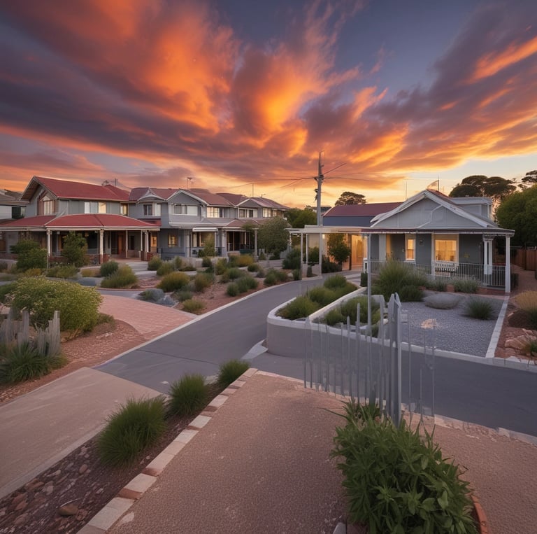 A skilled tradesman painting a fresh coat on an Adelaide home's exterior wall on a sunny day.