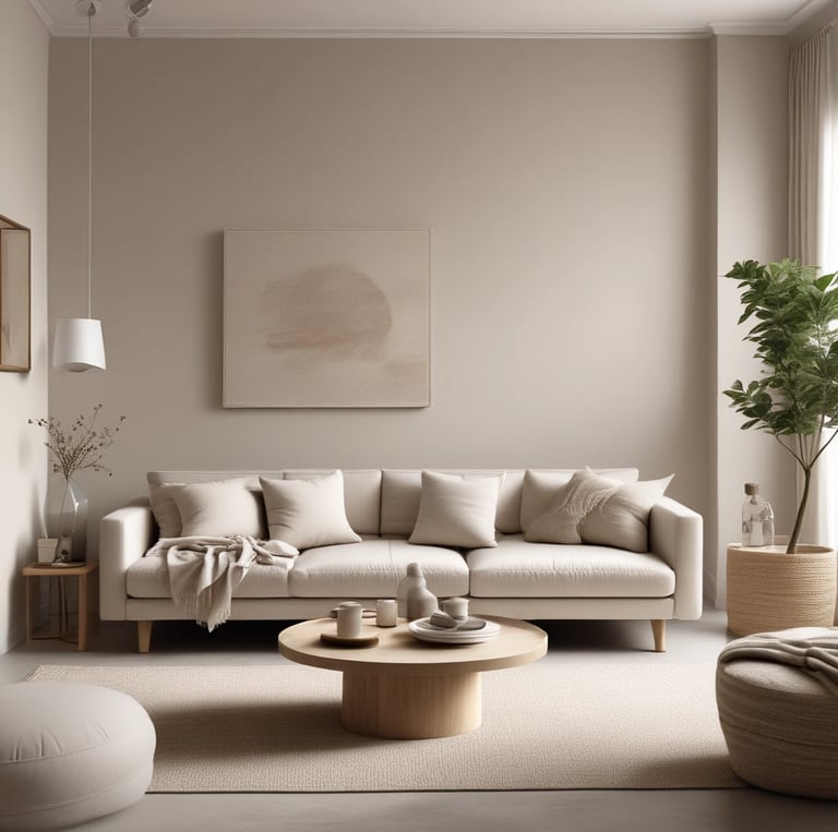 Bright, airy workspace with neutral tones and elegant typography samples reflecting Livana Studio's minimal aesthetic.