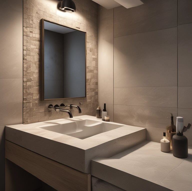 Kriauklė iš akmens masės plytelių