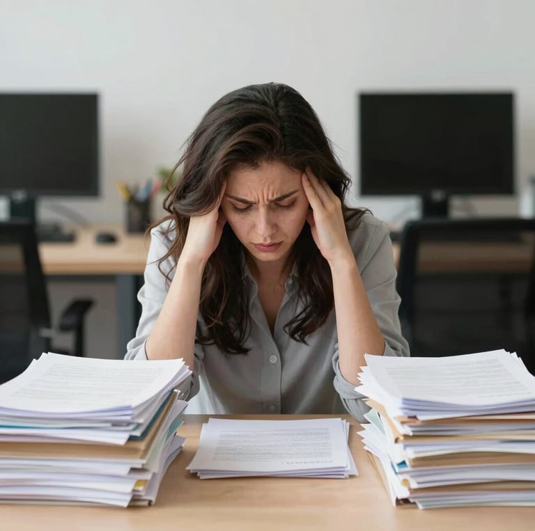 A team collaborating around a computer screen displaying workplace health data.