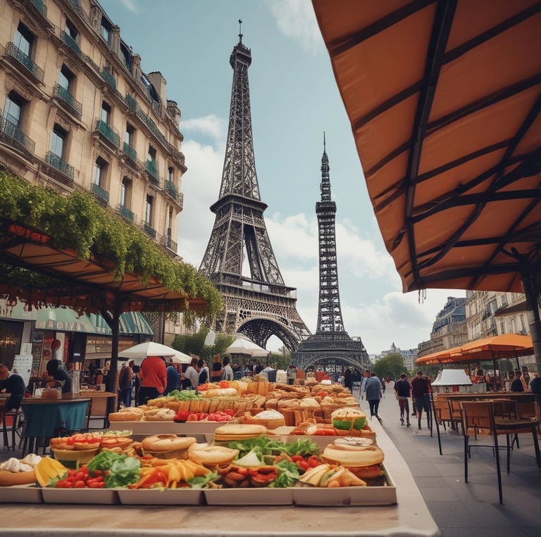 A lively group of diverse people chatting and sharing photos on a sleek social media app interface.