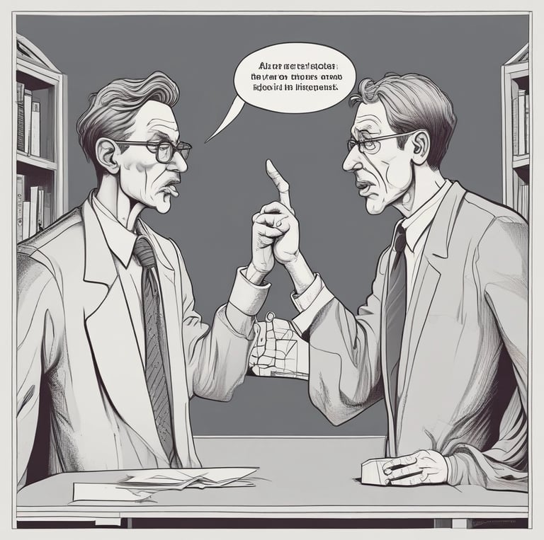 A thoughtful person sitting in a cozy room surrounded by books and notes, pondering deeply.